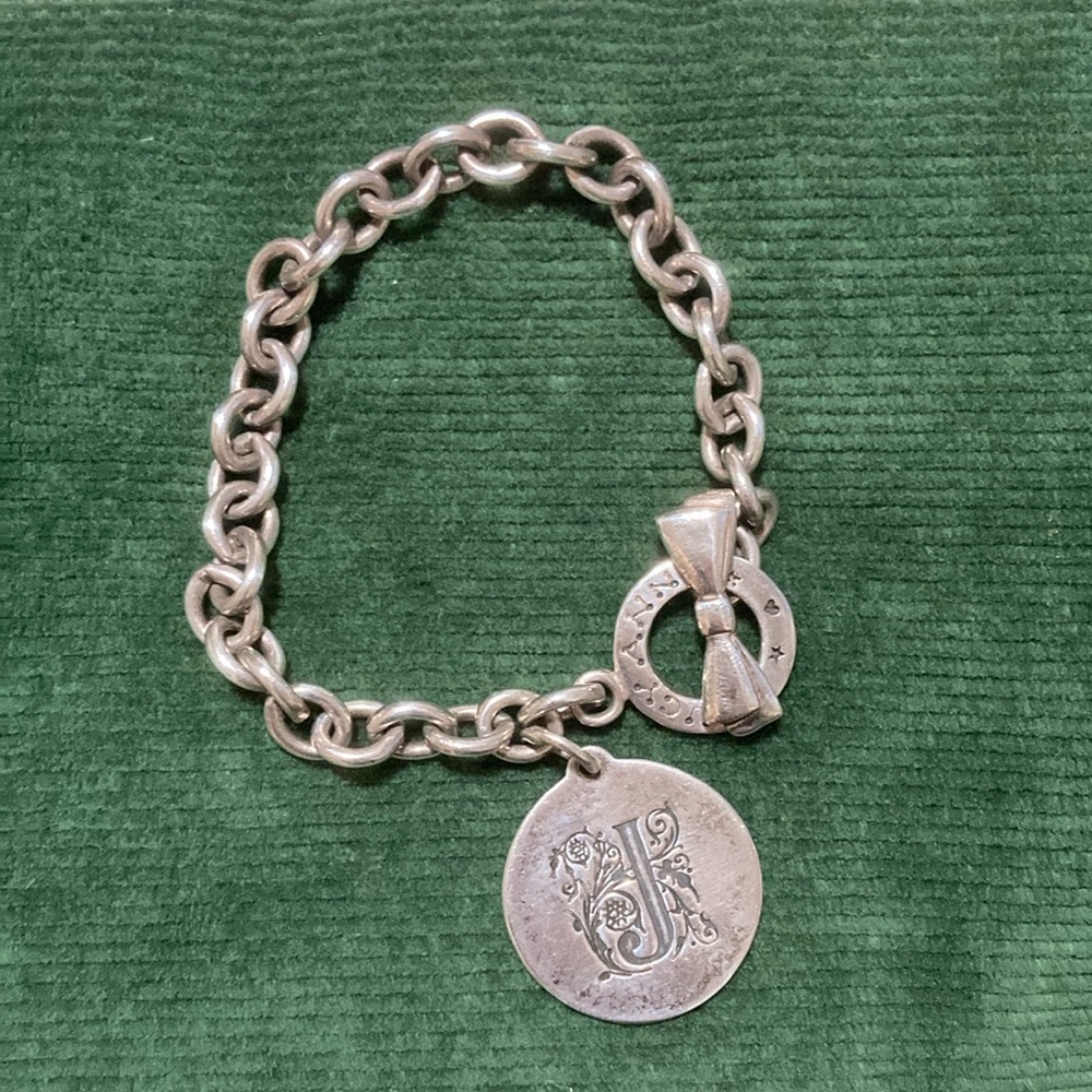 Lucy Ann sterling braclet w/letter J charm